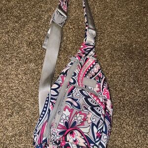 Vera Bradley Pink and Gray Patterned Crossbody Bag